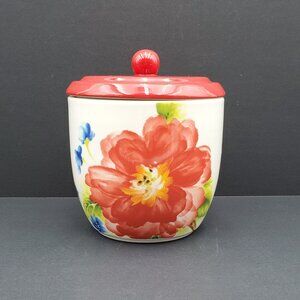 Pier 1 Amelia Lidded Canister Floral Cookie Jar Storage Jar with Lid